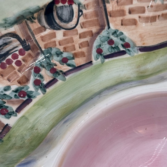 Michal Sparks China Chips & Dip Serving Tray Estate of Mind Design Round - Picture 8 of 16